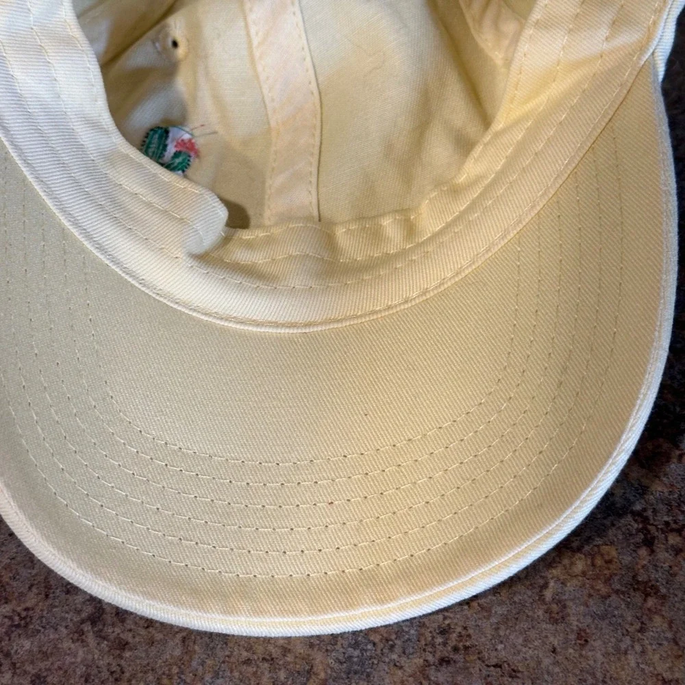 Cactus Embroidered Yellow Adjustable Cotton Baseball Trucker Cap Women Golf, Gym
